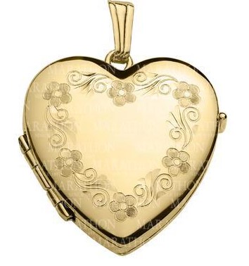 14 Karat Yellow Gold Filled Engraved Locket With 4 Pictures